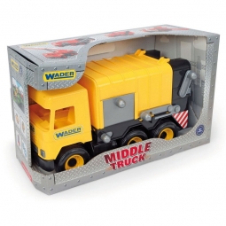 MIDDLE TRUCK ŚMIECIARKA ŻÓŁTA 43 CM , WADER 32123